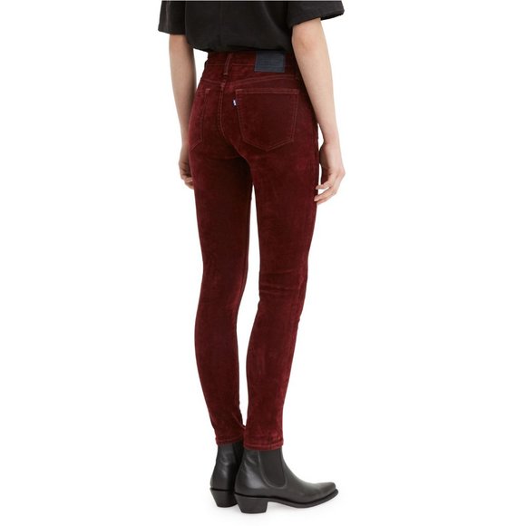 Levi's 721 Made a& Crafted High Rise Velvet Jeans in Burgundy - LIKE NEW - Picture 6 of 9